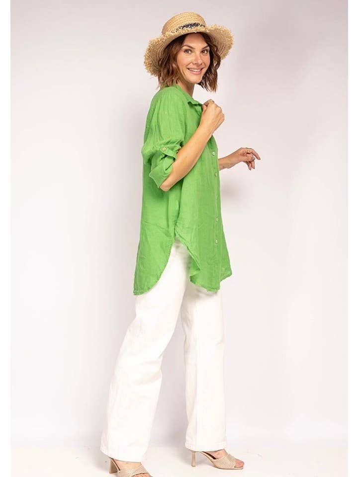 la maison des fibres naturelles - Wholesale Button Down Shirt - Women's - 100% linen shirt 620159