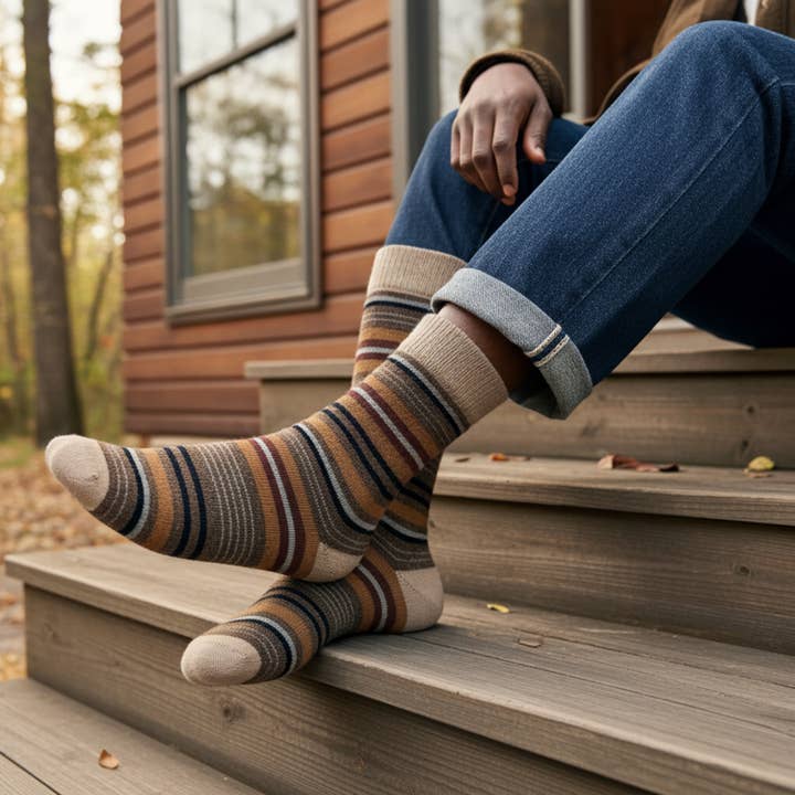 Shupaca Alpaca - Wholesale Socks - Unisex - NEW! Alpaca Socks - Stripe - Tierra6