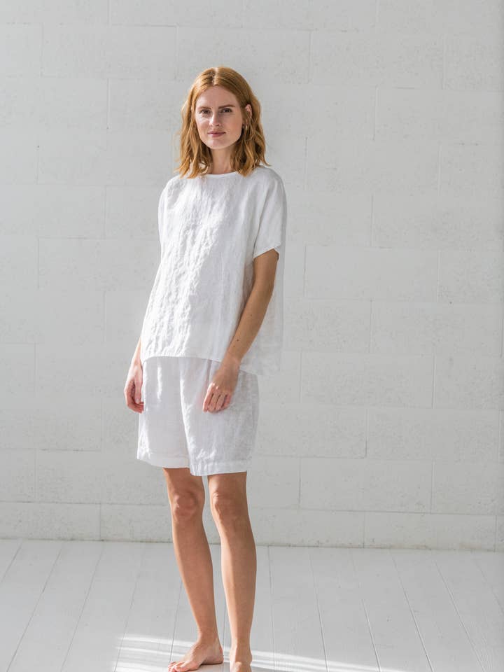 Set pigiama in lino naturale per la vendita all'ingrosso da parte di Epic Linen