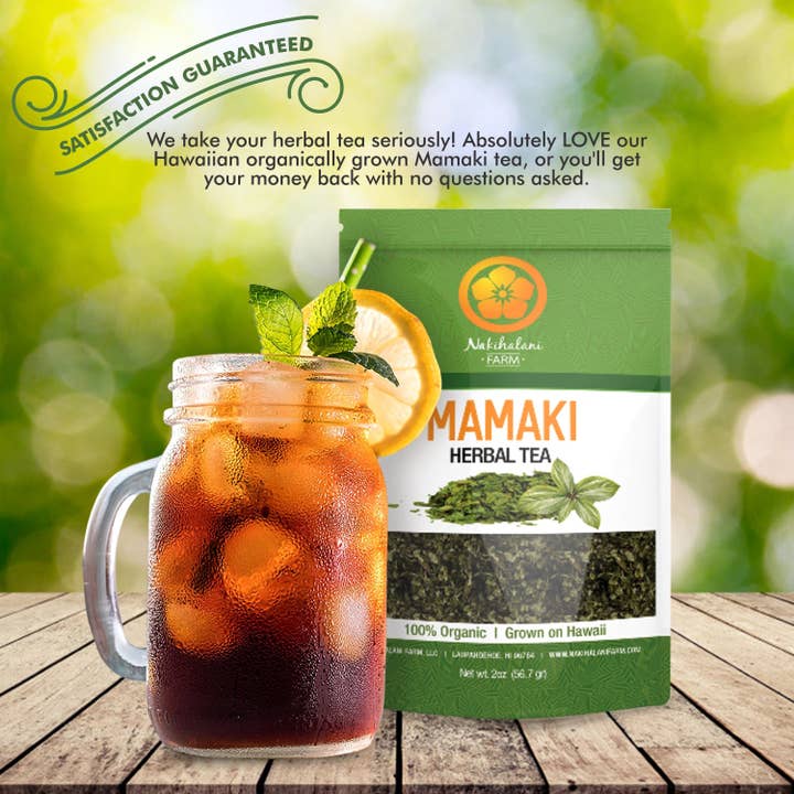 Nakihalani Farm - Wholesale Health/Detox Tea - Mamaki Tea - Hawaiian Organic Caffeine Free 2oz