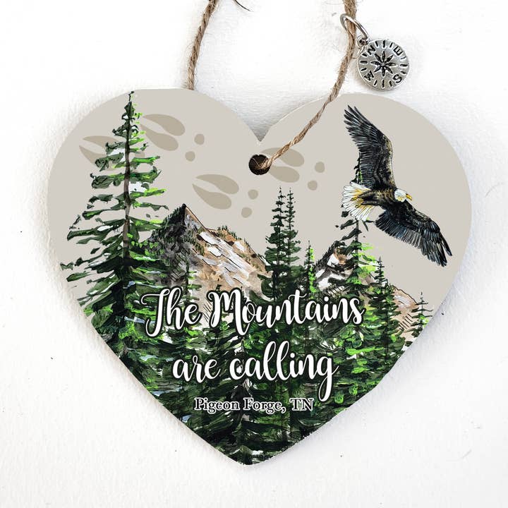 Wood Ornament - The Mountains are Calling- Name Drop for wholesale by Map Mom