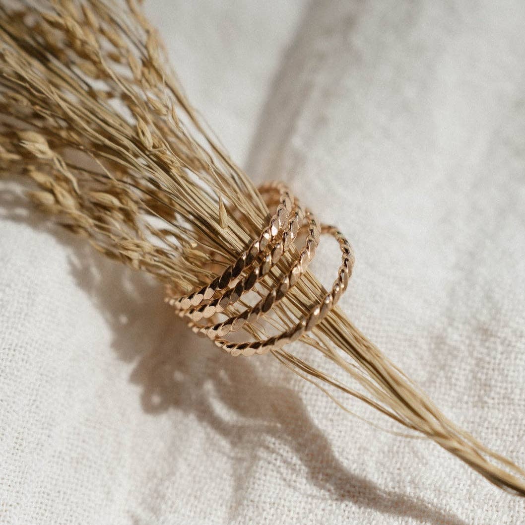 Barberry & Lace Handmade Jewelry - Wholesale Band/Stacked Ring - Baguette Twisted Stacking Ring0