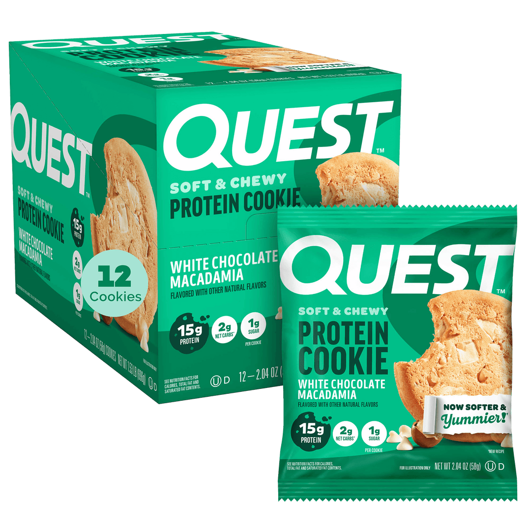 L&F Universal Goods - Wholesale Cookie - QUEST PROTEIN COOKIE 12/2OZ WHITE CHOCOLATE MACADAMIA0