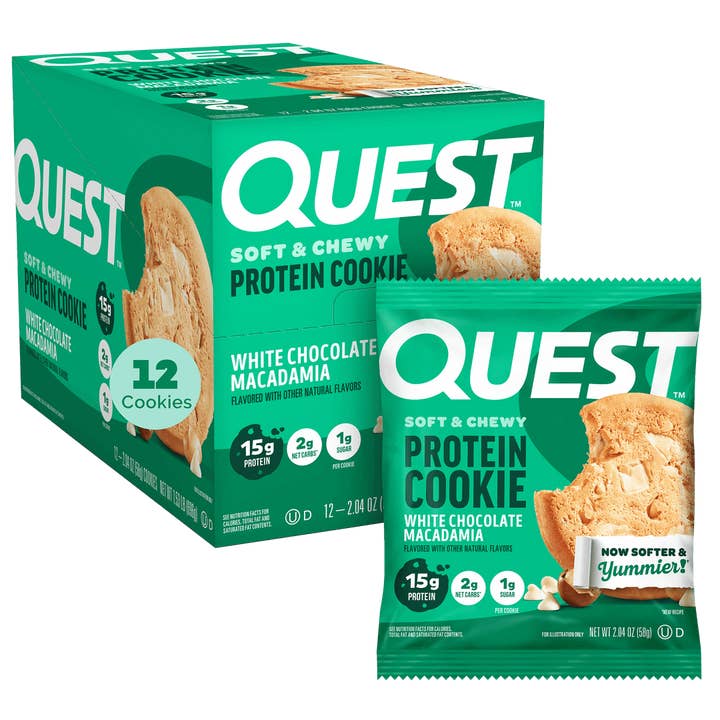 L&F Universal Goods - Wholesale Cookie - QUEST PROTEIN COOKIE 12/2OZ WHITE CHOCOLATE MACADAMIA