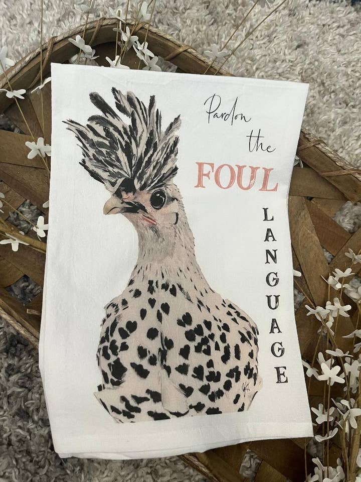 Tea Towel - Pardon the Foul Language for wholesale by DOLLY ESTELLE