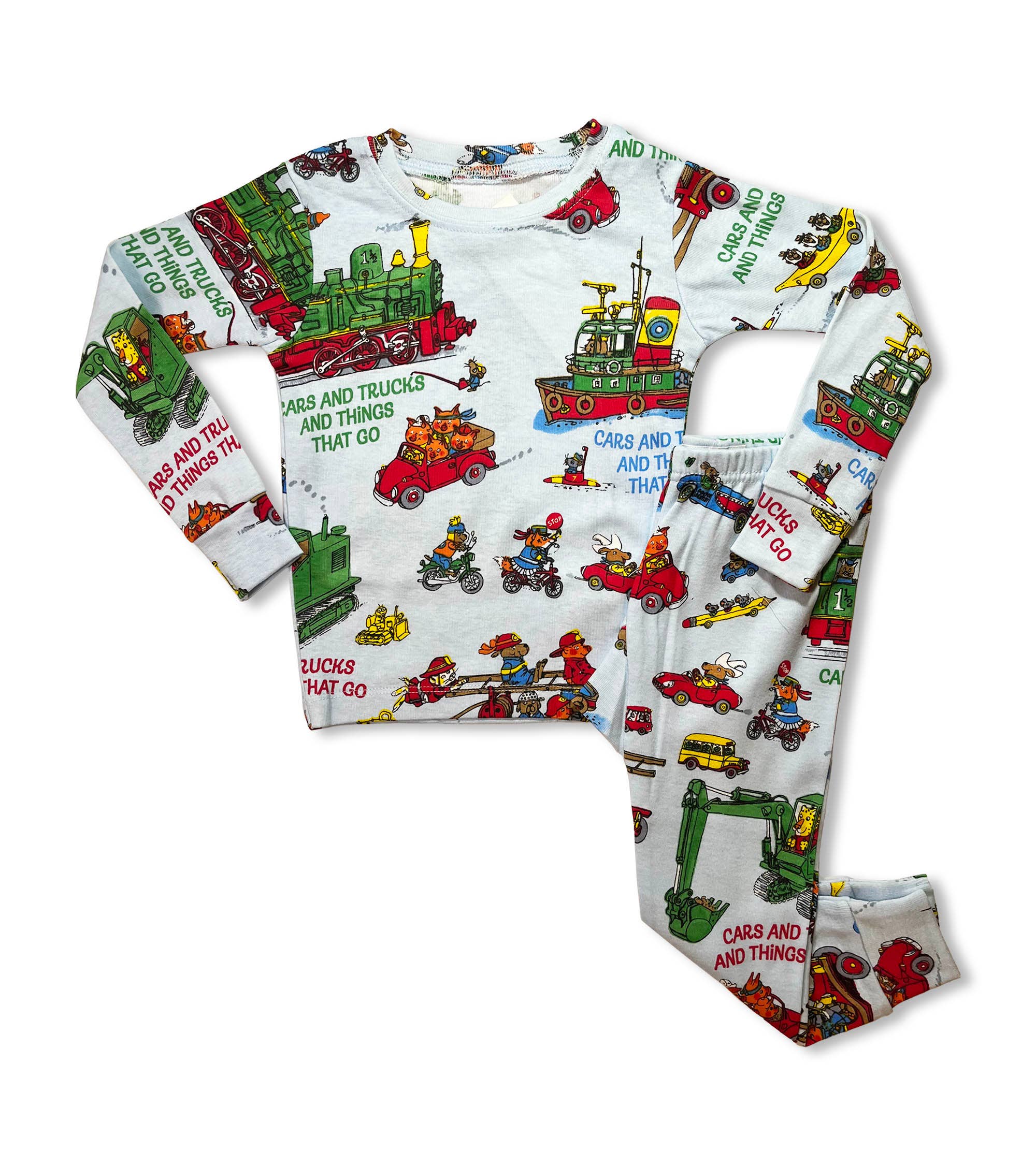 Books to Bed - Wholesale Sleepwear Set - Kids - Richard Scarry's Cars And Trucks And Things That Go - Hanger PJ Set With Book2