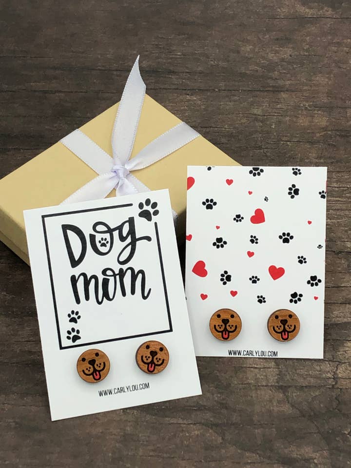 Dog Face Earrings - Dog Earrings - Dog Mom Gift for wholesale by Carly Lou