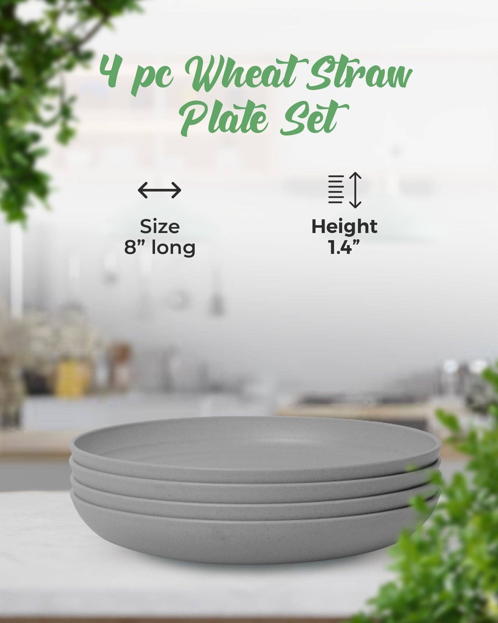 Greendish - Wholesale Dinner Plate - Eco-Friendly Wheat Straw Plates Sets - Reusable & Durable 4