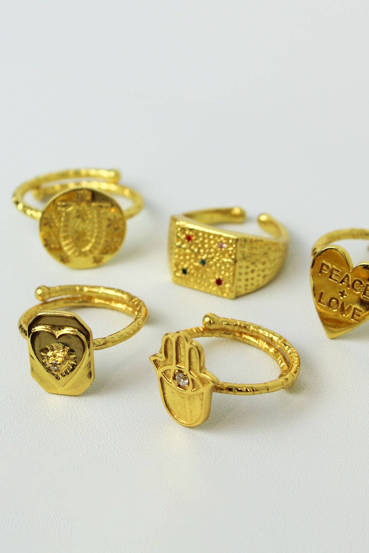 My Doris – wholesale Jewellery set – GOLD STATEMENT RINGS - PACK OF 100