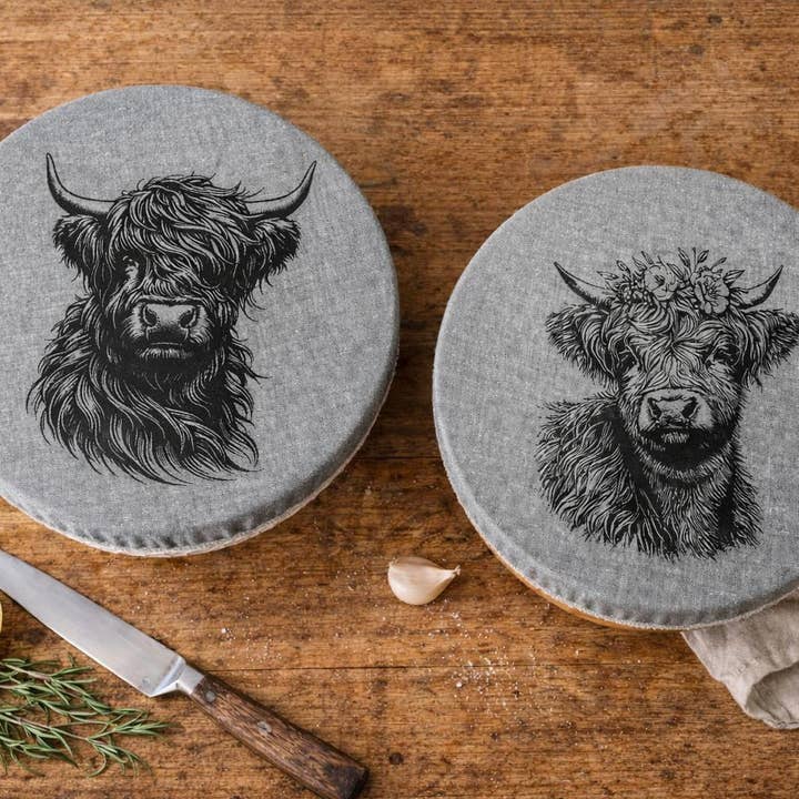 Bowl Cover/Highland Cows/Set van twee/opslag van voedsel voor wholesale door Your Green Kitchen