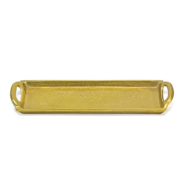 India Handicrafts Inc - Wholesale Decorative Tray - GOLD RECT TRAY