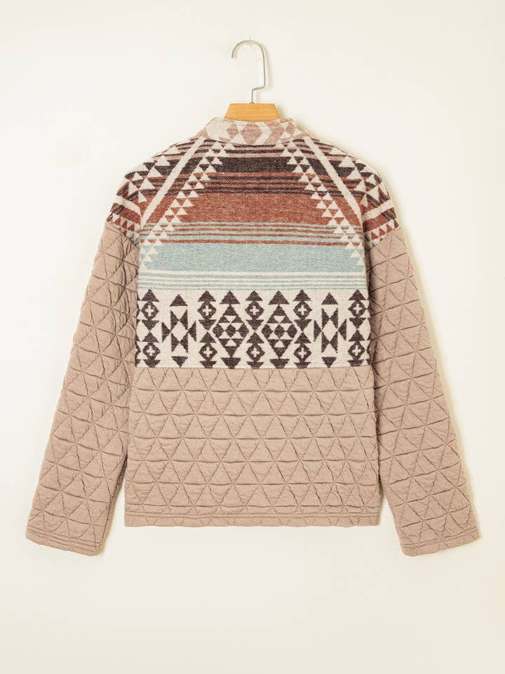 Light French Beige Western Quilted Patchwork Western Fashion Jacket for wholesale on Faire8