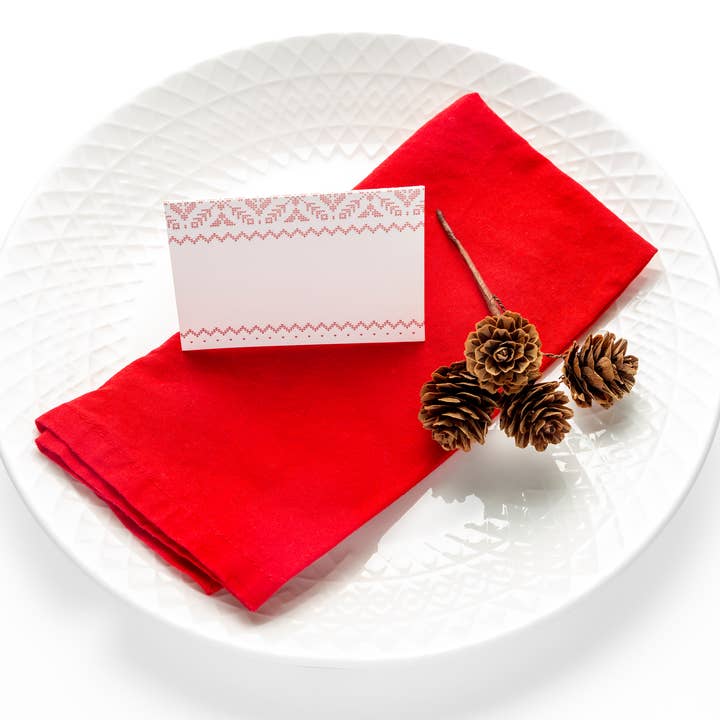 Color Box Design & Letterpress - Wholesale Plaatskaartje - Folded Place Cards | Fair Isle | Kerstvakantie1