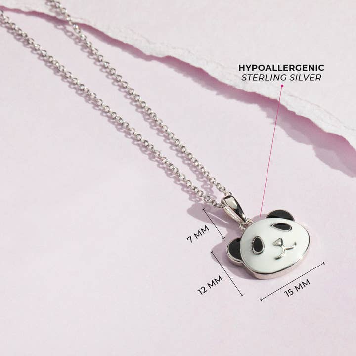 In Season Jewelry - Wholesale Kids Necklace - Kids - Cute Panda Kids / Children / Girl Necklace - Sterling Silver