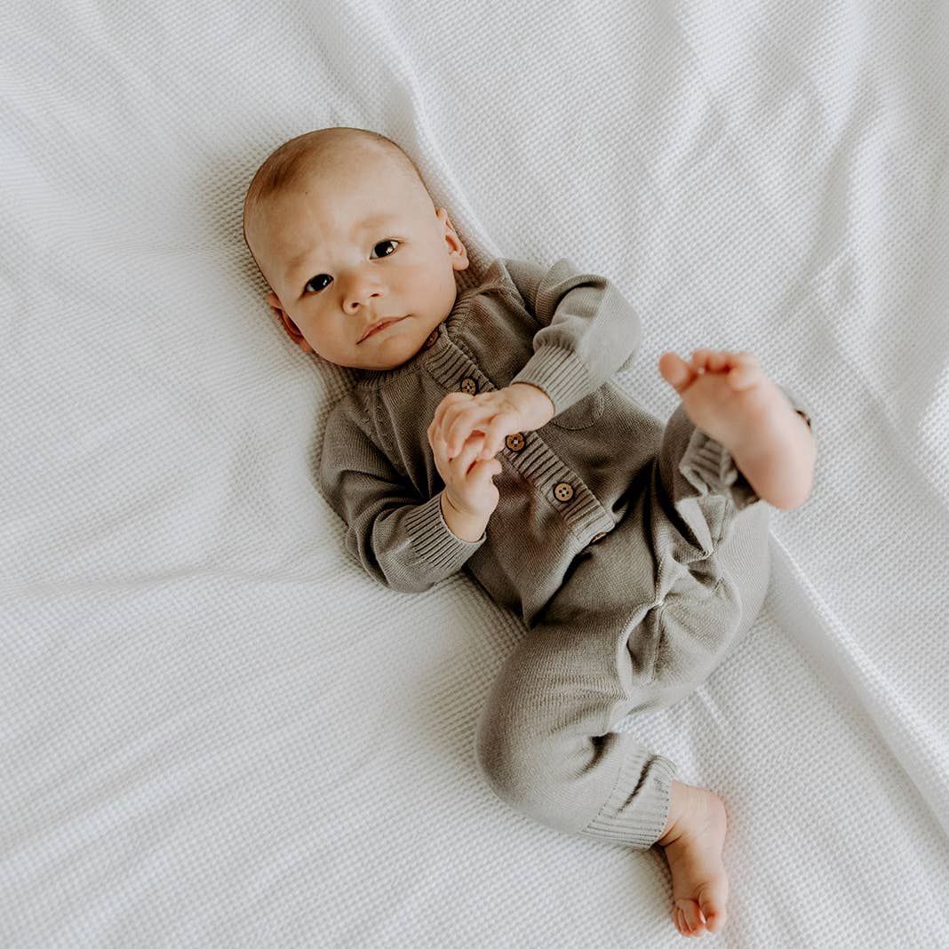 Viverano Organics – Großhandel Strampler – Baby – Milan Sweater Baby-Overall mit Strickknopf (Bio-Baumwolle)8