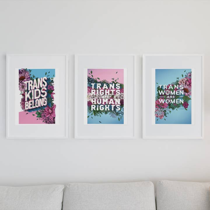 Transpainter - Wholesale Art Print - Trans Rights Are Human Rights Poster | Trans Rights Print3