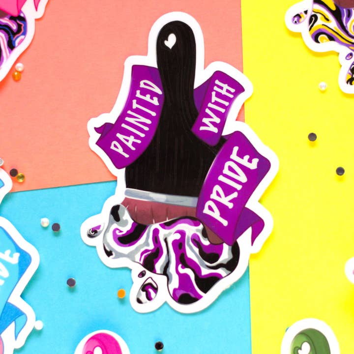Autocollant vinyle Demisexual & Asexual Painted With Pride pour la vente par K.E. Antoloci