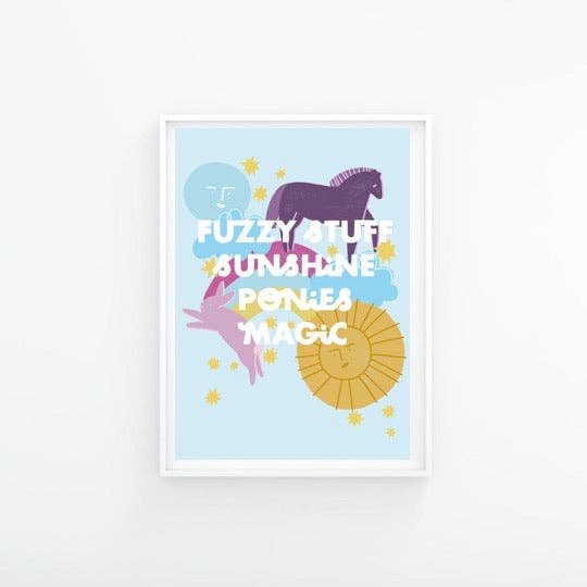 Impressão A4 Fuzzy Stuff, Sunshine, Ponies e Magic por atacado de Folk Like These