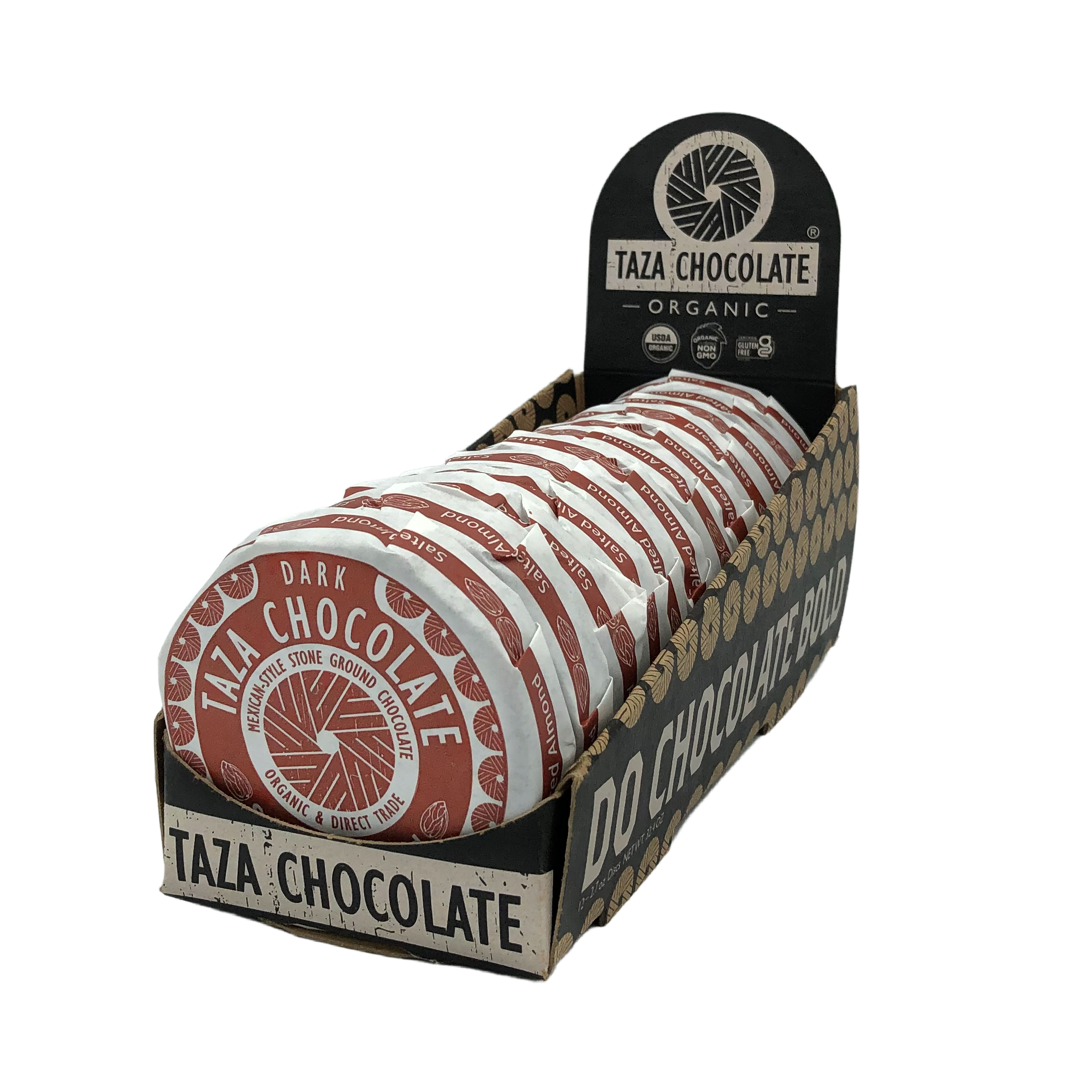 Taza Chocolate - Wholesale Chocolate Bar - Salted Almond Chocolate Disc1