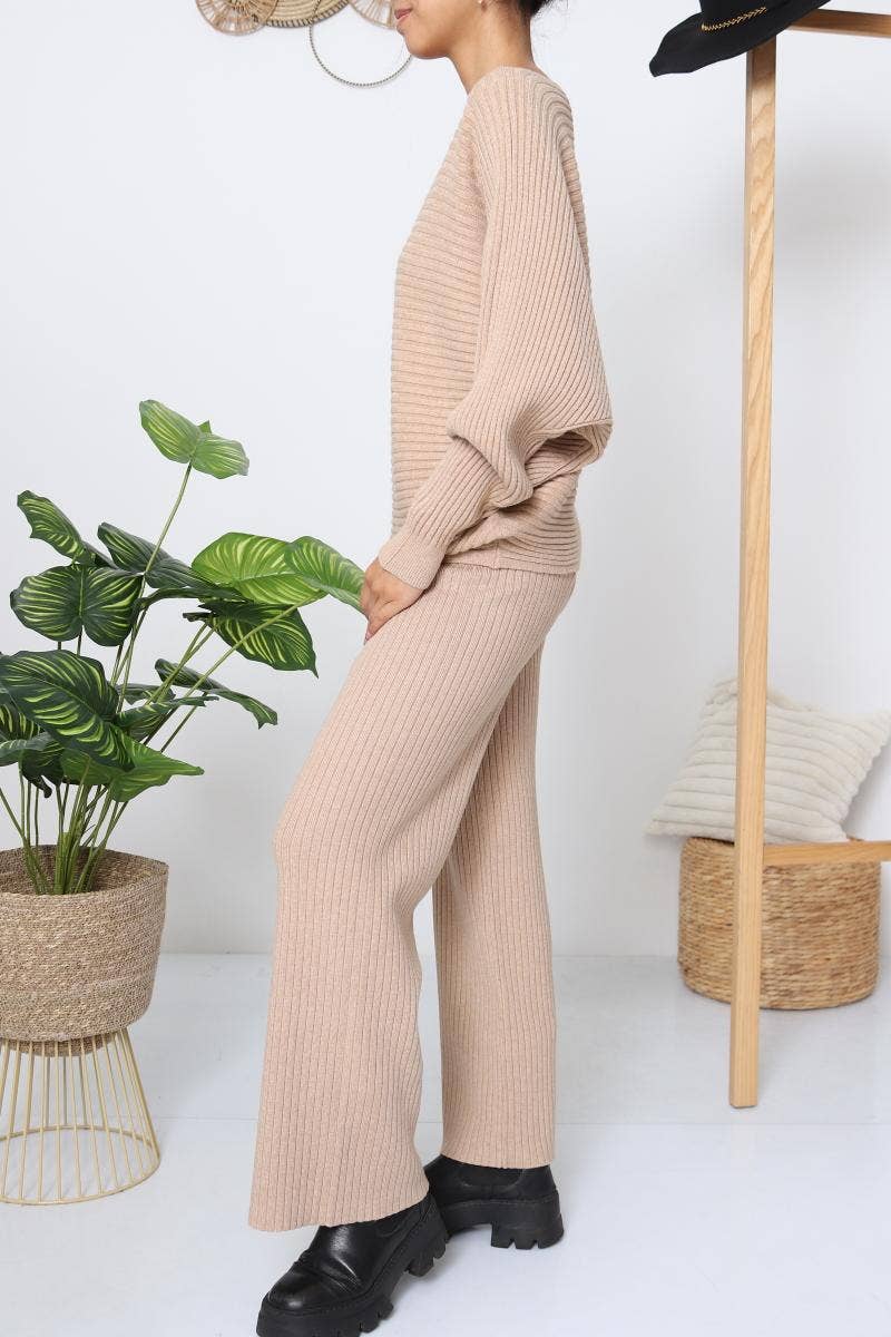 DIX-ONZE - Wholesale Top & Pant Set (NOT Loungewear) - Women's - Ribbed Fine Knit Set – Oversized Sweater & Wide-Leg Pants13
