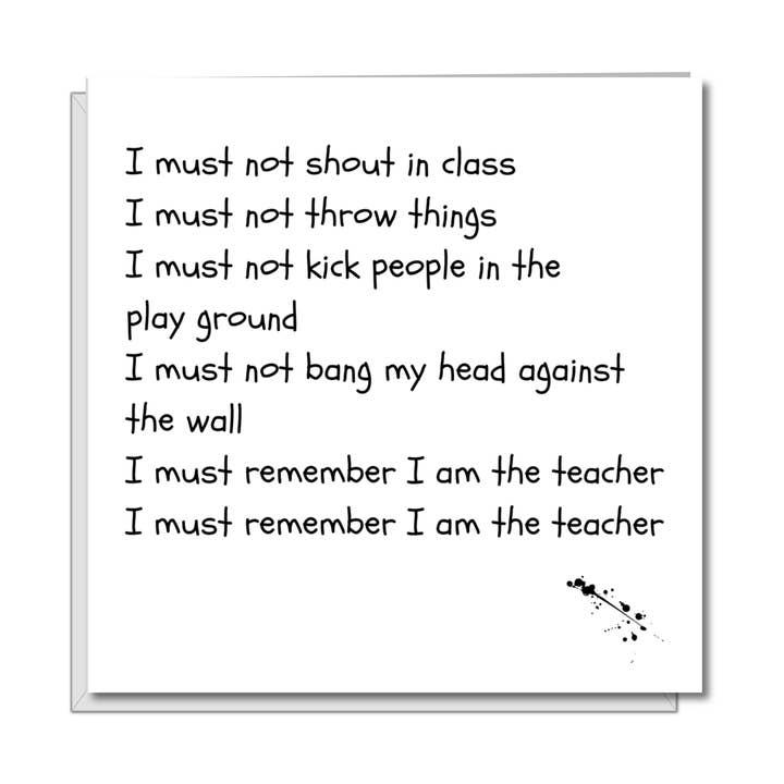 Grappige lerarenkaart - Leuk, humoristisch en grappig - favoriete beste bedankje - schoolklas voor detentiediscipline - blanco van binnen voor wholesale door Swizzoo Cards