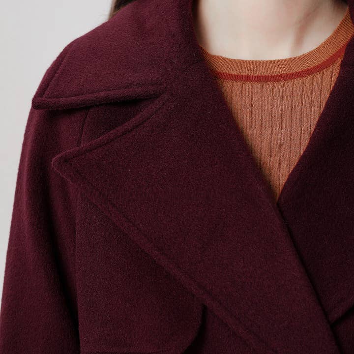 Smart and Joy - Wholesale Trench Coat - Women's - Wool coat with wide shutters28