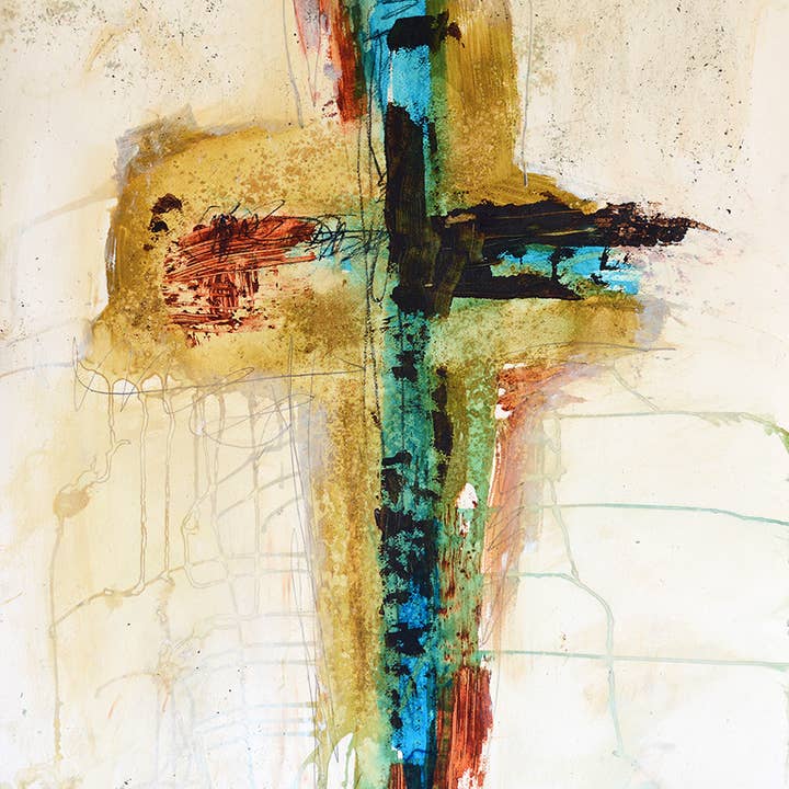 #CA221 <br> Abstract Cross Art Print for wholesale by Michel Keck LLC