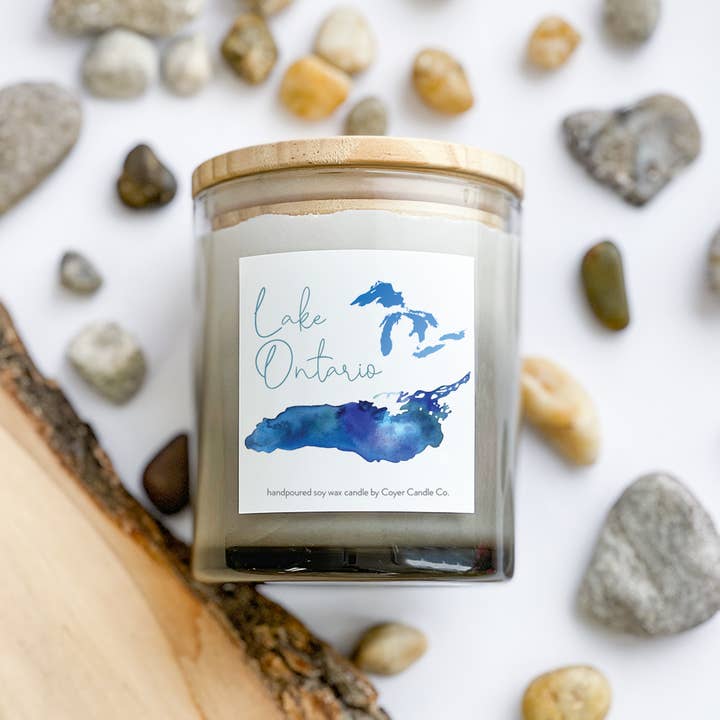 Coyer Candle Co. - Wholesale Jar/Filled Candle - 11 oz. Grey Ombre Candle Jar - Great Lakes Collection