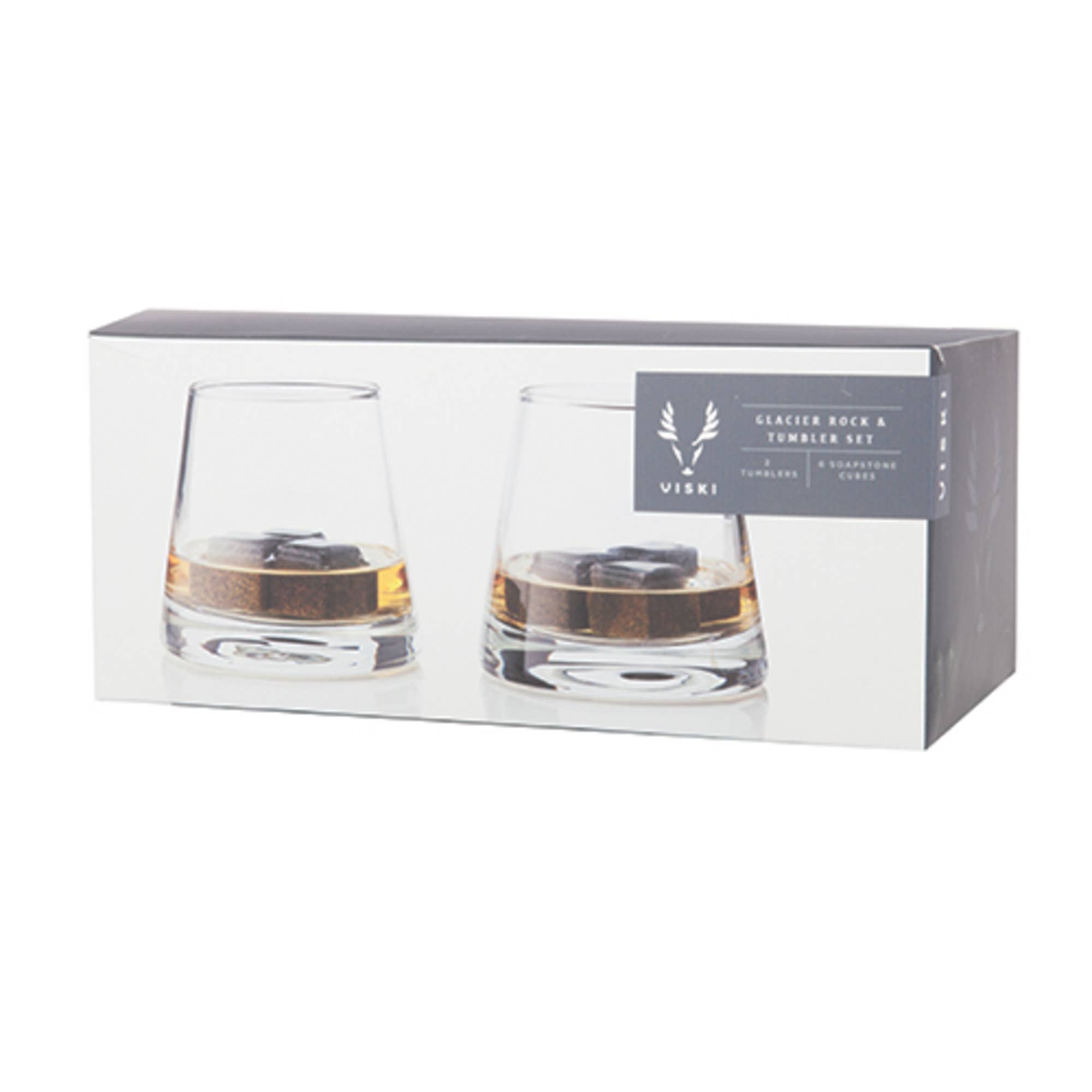 Viski - Wholesale Cocktail/Liquor Glass - Glacier Rocks® Soapstone Cubes and Tumblers Set of 81