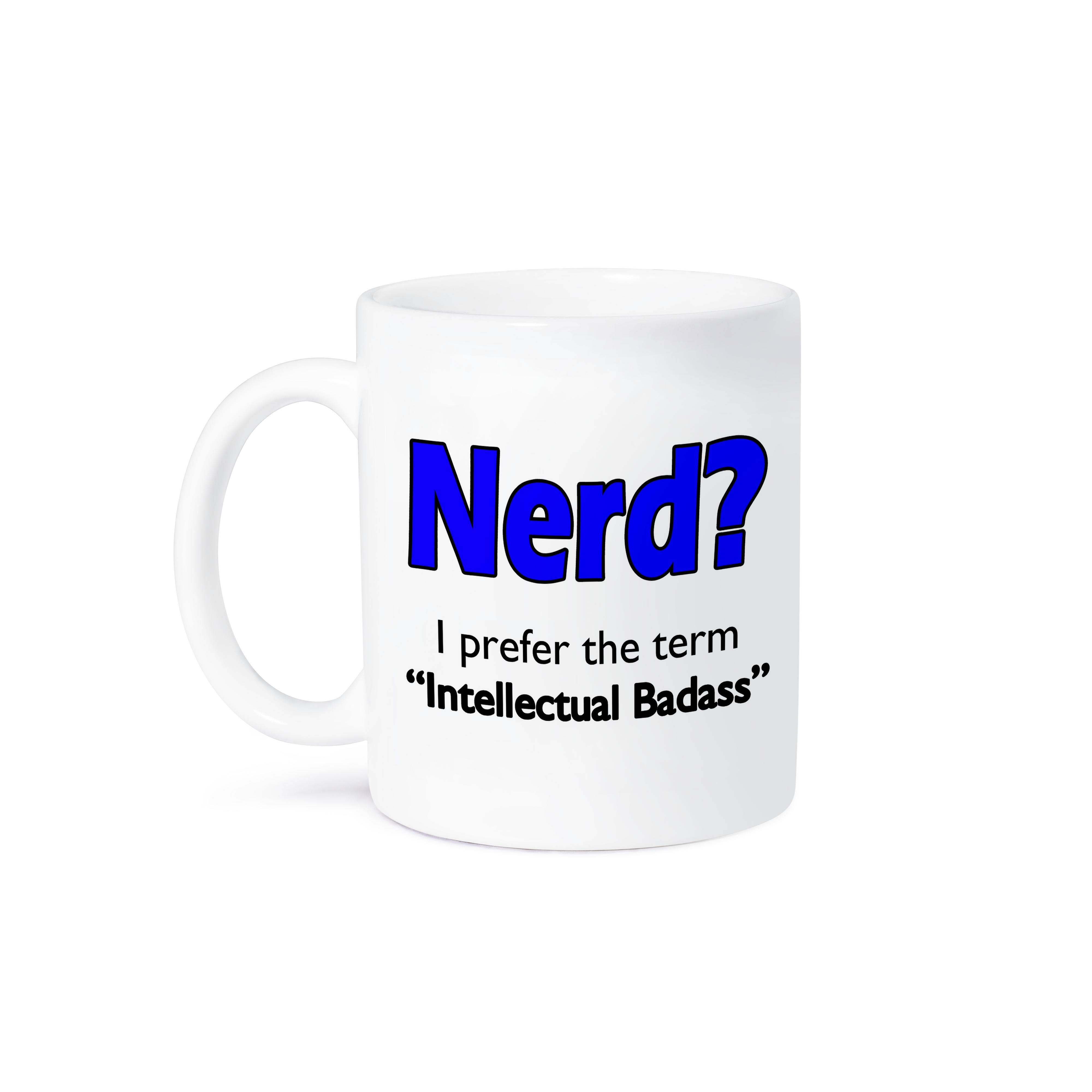 3dRose - Wholesale Coffee Mug - 3dRose, Nerd. Intellectual Badass. Blue., Mug8