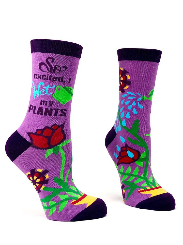 So Excited, I Wet my Plants Women's Crew Socks for wholesale by Fabdaz