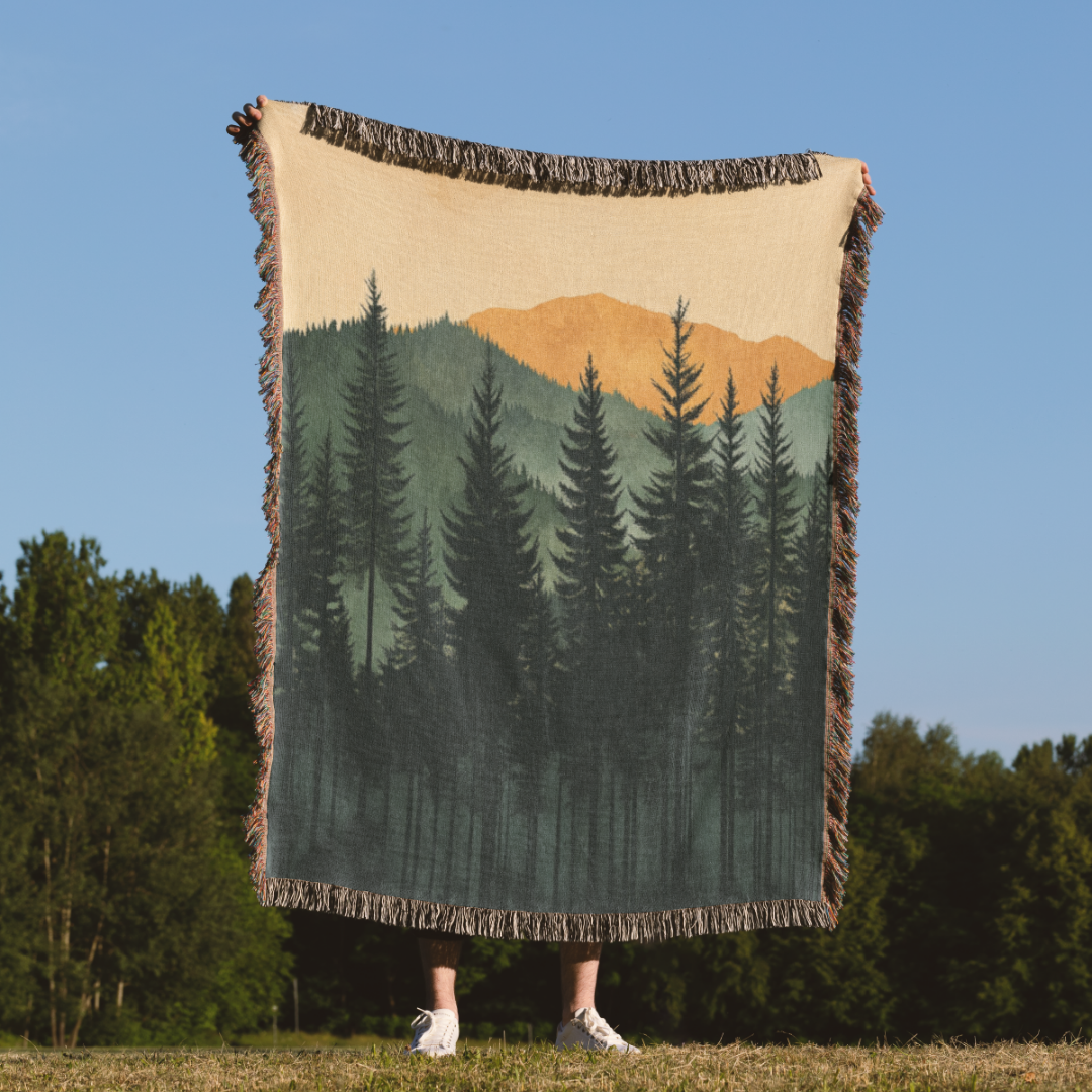 Havelli Studio - Wholesale Throw Blanket - Mystic Pines forest Woven Blanket1