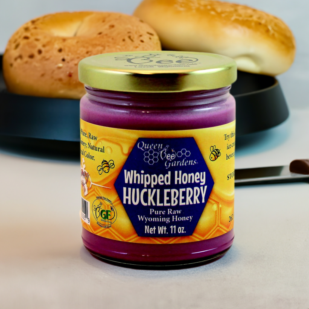 Queen Bee Gardens - Vente Miel - Miel fouetté aux huckleberry2