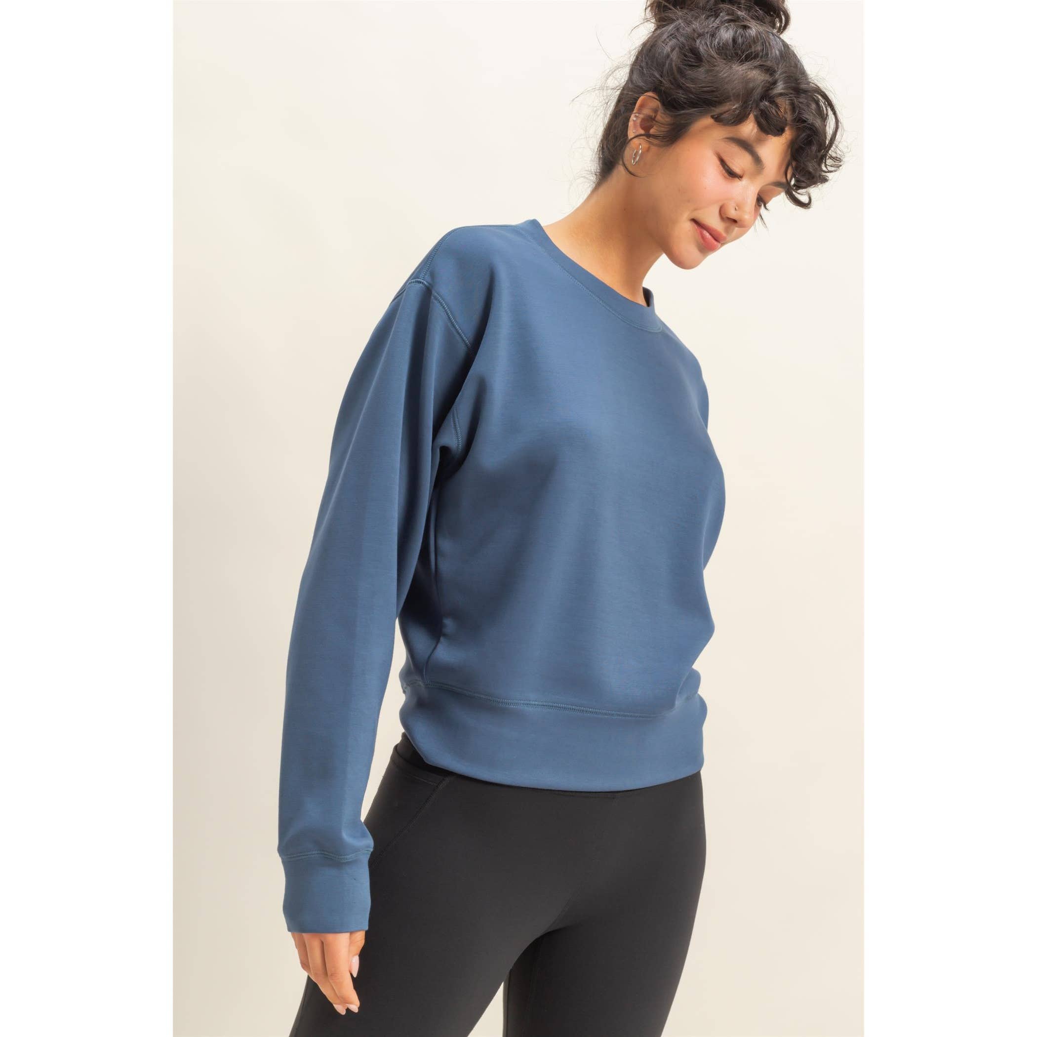 Double Zero – wholesale Sweatshirt - Dam – Dubbelstickad sweatshirt med rund hals9