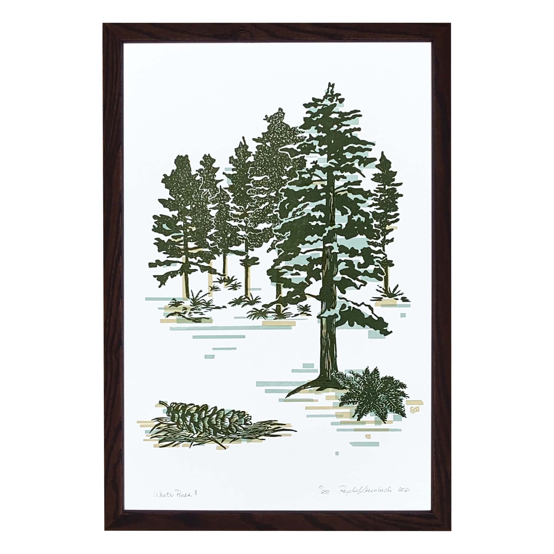 Current Location Press - Wholesale Art Print - White Pines II - Limited Edition Letterpress Print4