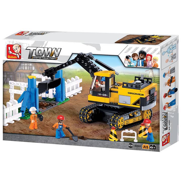 Construction Traxcavator Building Brick Kit (614 pcs) for wholesale by Texas Toy Distribution