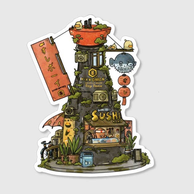 Adesivo in Vinile Negozio di Sushi Salsa di Soia per la vendita all'ingrosso da parte di sushiboiiiyy