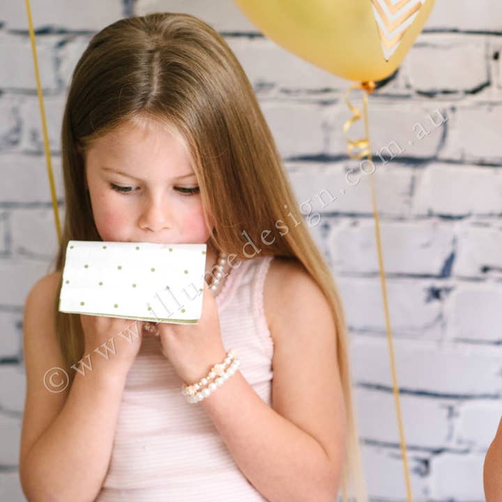 Illume Partyware - Wholesale Disposable napkin - Gold Stripes & Dots Cocktail Napkin - Pack of 201