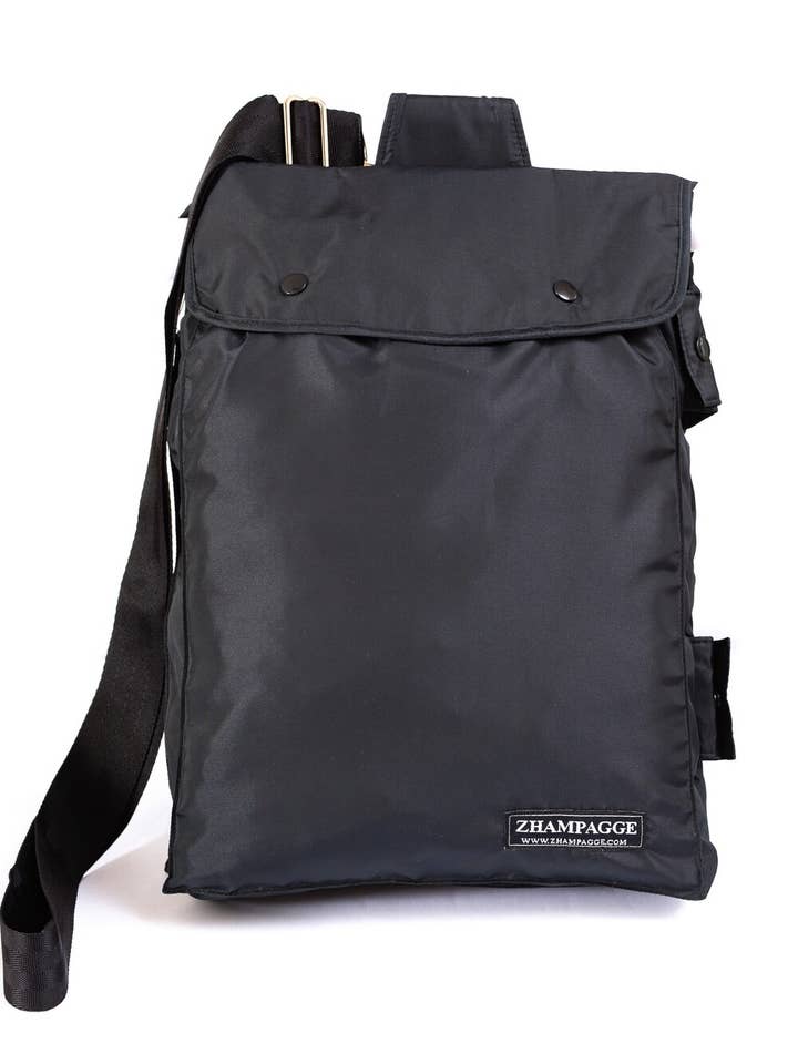 Sac à bandoulière unisexe Zhampagge - Onyx Black pour la vente par Zhampagge