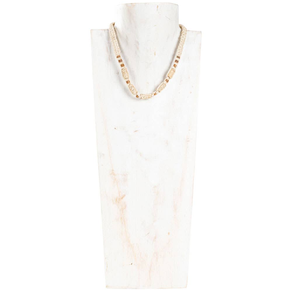 Benjamin International - Wholesale Beaded/Pearl Necklace - Wooden Natural Beaded Hemp Necklace1