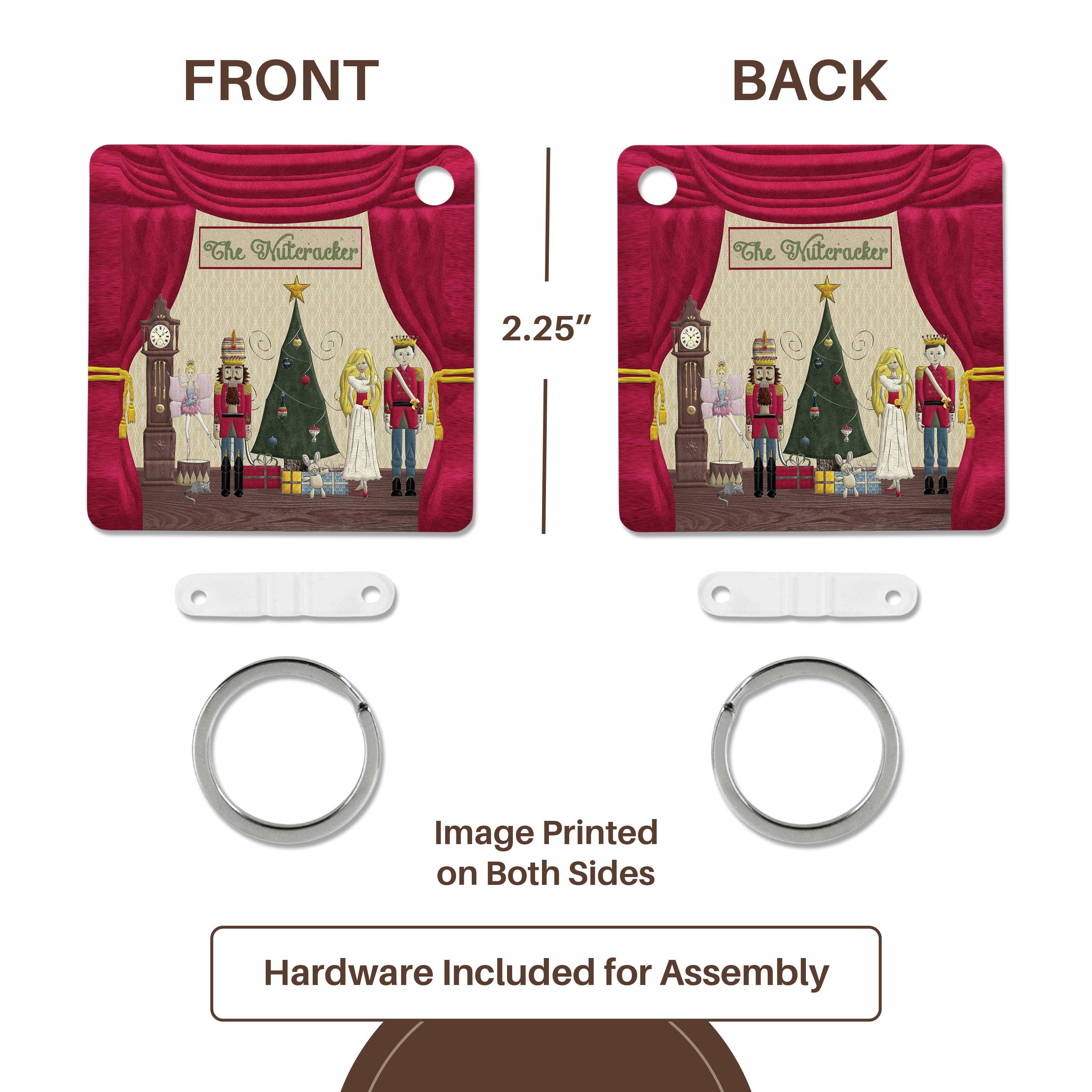 3dRose - Wholesale Keychain - Unisex - 3dRose, Nutcracker Prince, Sugar Plum Fairy, Mouse King, Snow Queen, Clock , Key Chain4