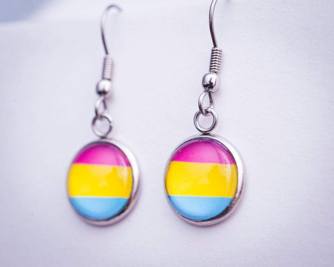 Crafty Queer Studio - Wholesale Stud/Post Earrings - Pansexual flag pride LGBTQ+ earrings - stud or dangle6