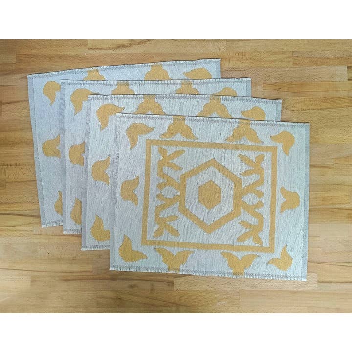 Fennco Styles – Individuais por atacado – Placemat Abstract Tecido Reversível Geo Design5