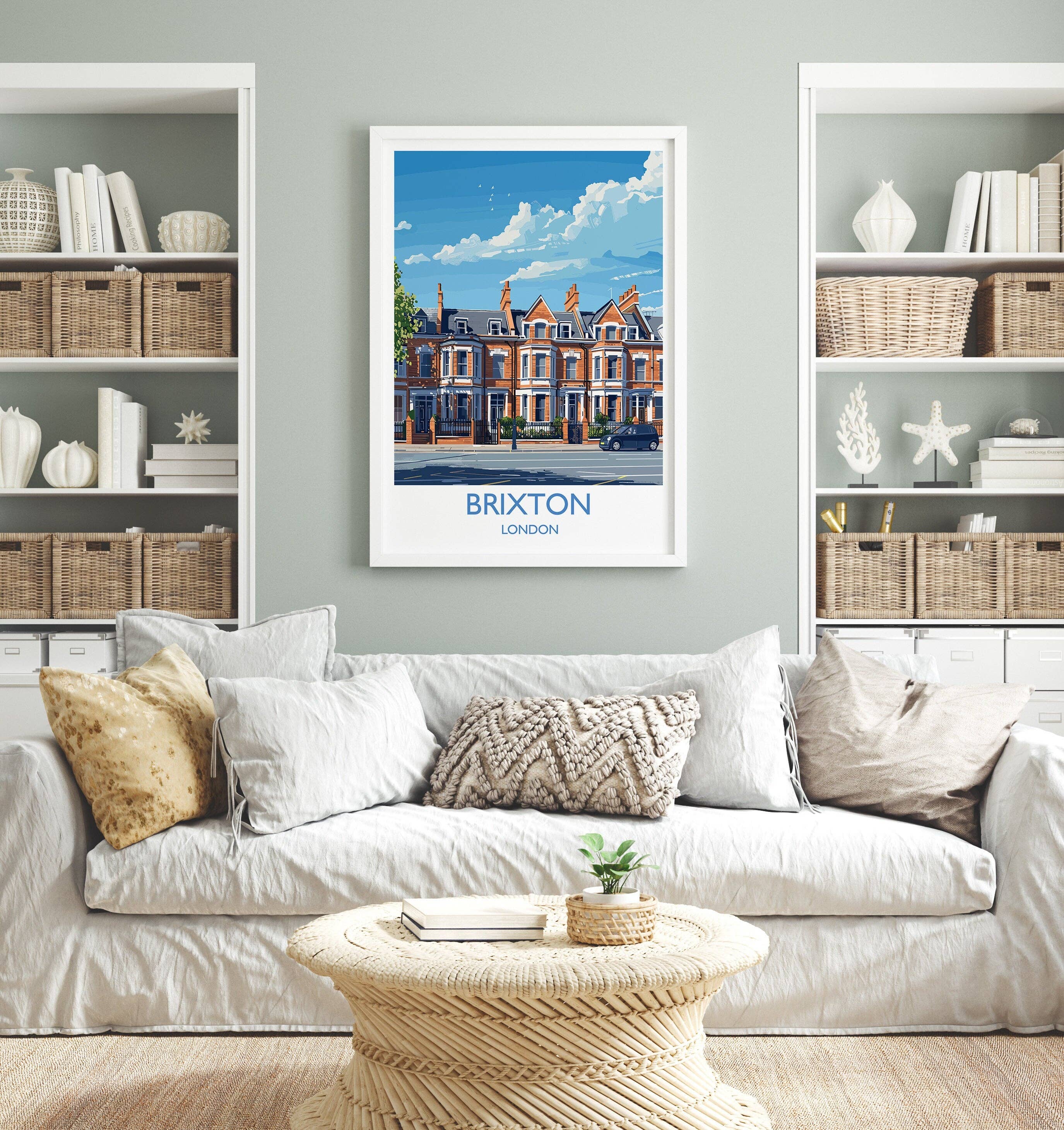 NQ Media Designs - Wholesale Art Print - Brixton Travel Poster, Travel Print of Brixton, London Poster, Brixton Art Gift, London Art Lovers UK Travel Gift2