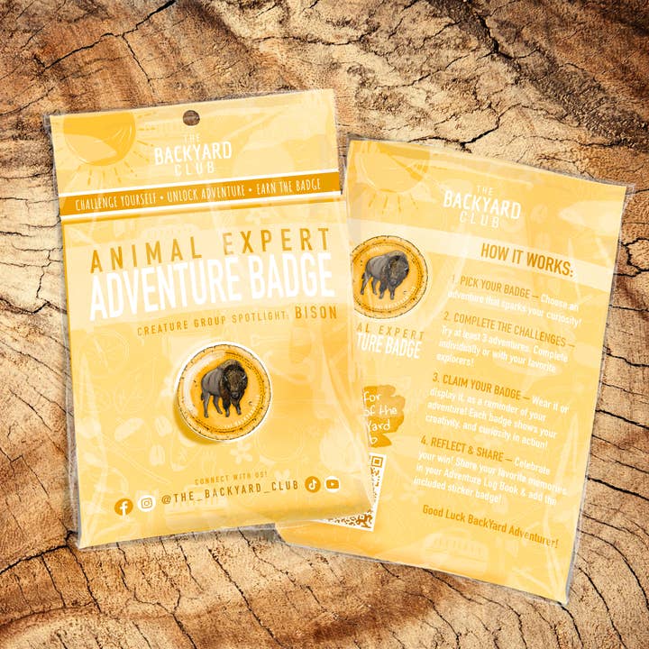 Species Spotlight: Bison - Animal Expert Adventure Badge for wholesale by The BackYard Club