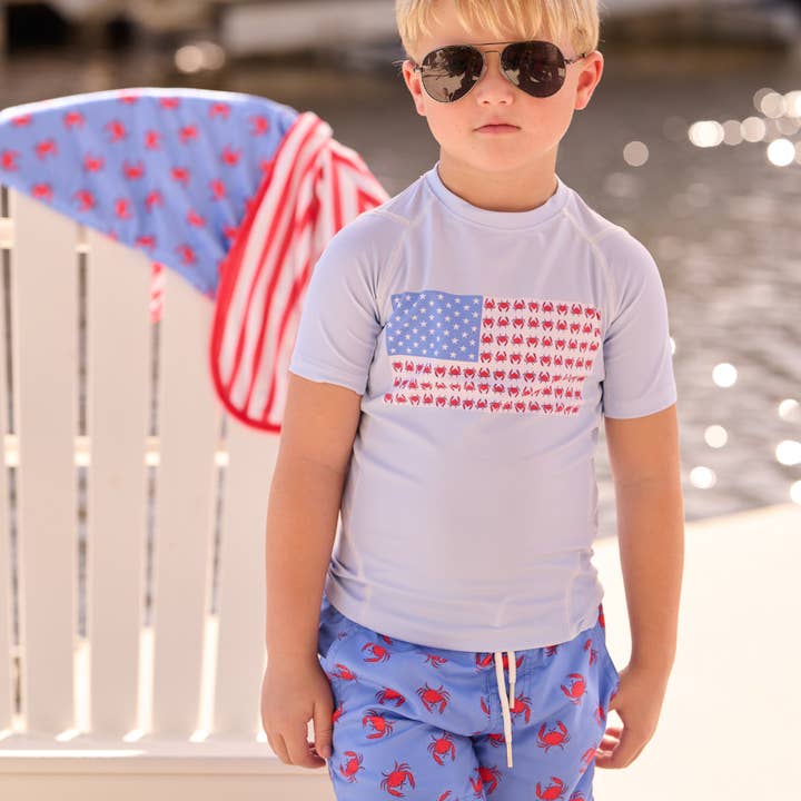 Sugar Bee Clothing - Wholesale Swim Shorts - Kids - Boys Swimwear - Compression Swim Shorts - Coastal Crab