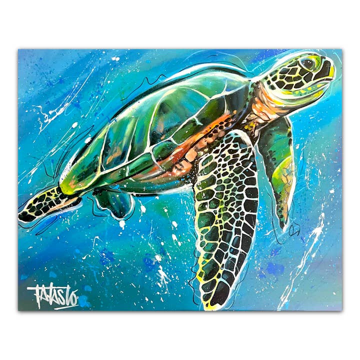 Sea Turtle Gallery-Wrapped Canvas Wall Art for wholesale by Courtside Market