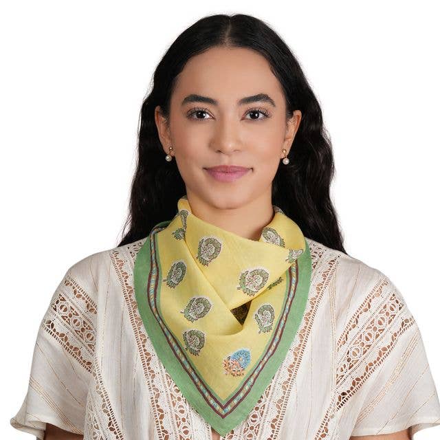 Yellow Soft Blossom Cotton Bandana - Sunmelon for wholesale on Faire2