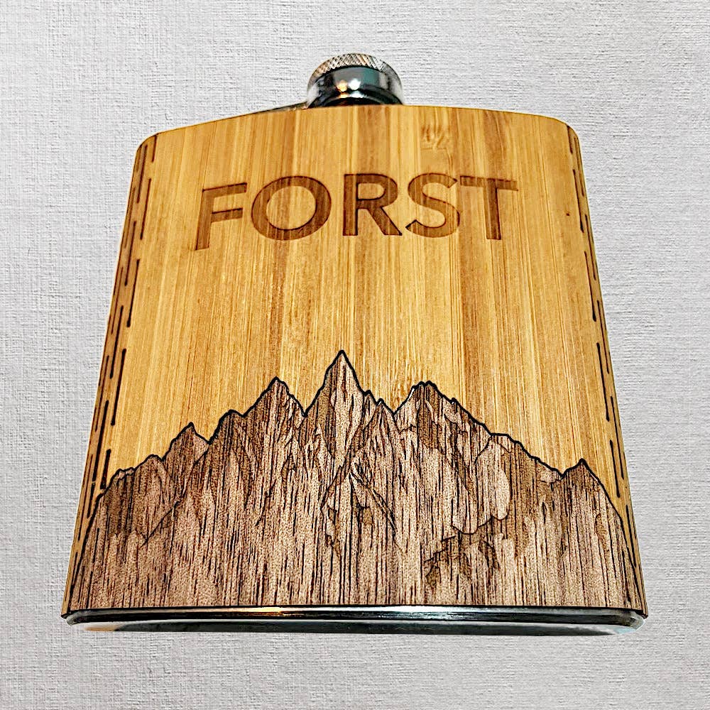 WUDN Handcrafted - Wholesale Flask - CUSTOM Wooden 6 oz Hip Flask, Laser-engraved with your logo9