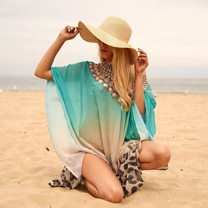 Boho-Eclectica - Wholesale Kaftan – Women's - Women's Silk Kaftan - Wild Wonders Blue1